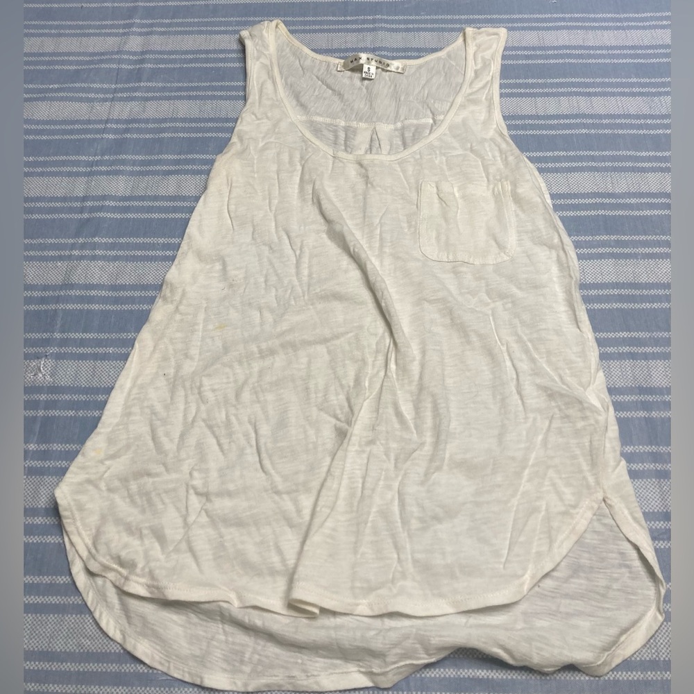 Max Studio sheer white tank top.